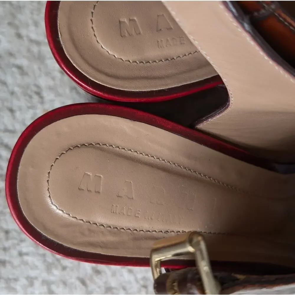 Marni Italy Brown Leather Platform Sandals, size 40 - Picture 7 of 11
